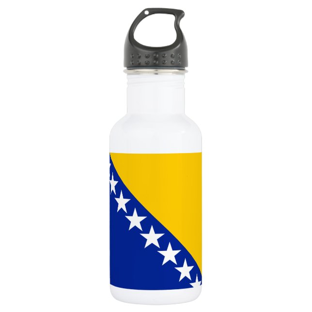 Bouteille D'eau Drapeau de Bosnie-Herzégovine patriotique (Devant)