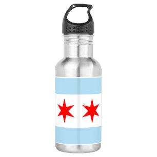 Bouteille D'eau Drapeau de Chicago, l'Illinois