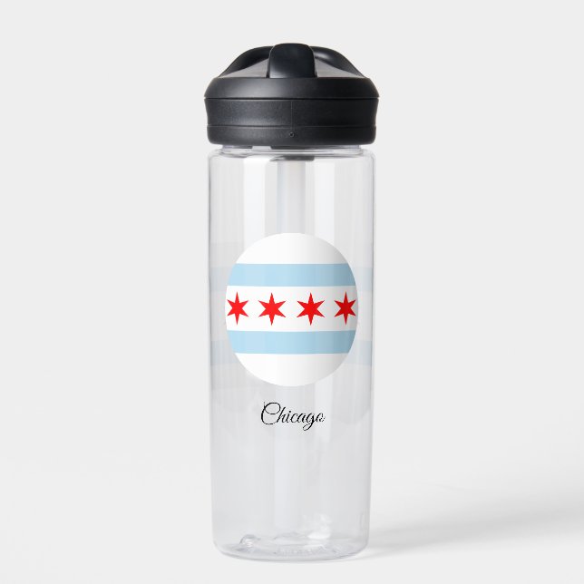 Bouteille D'eau Drapeau de Chicago, Patriotique USA, Illinois (Extérieur)