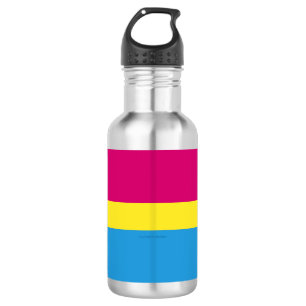 Bouteille D'eau Drapeau de fierté pansexuelle SlipperyJoe rose amb
