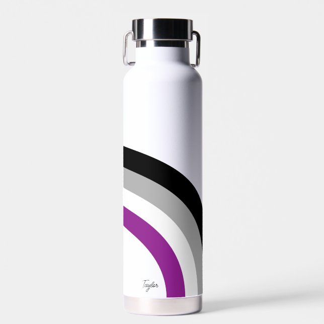 Bouteille D'eau Drapeau de fierté sexuelle Arc-en-ciel Personnalis (Avant)