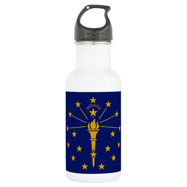 Bouteille D'eau Drapeau de l'État de l'Indiana (Devant)