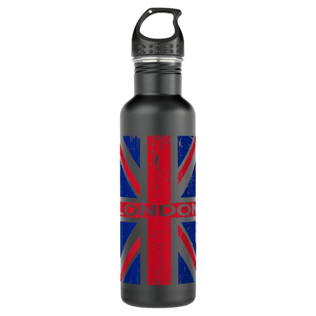 Bouteille D'eau Drapeau de Londres Angleterre Union Jack - Royaume (Devant)