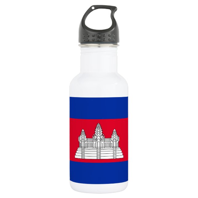 Bouteille D'eau Drapeau du Cambodge patriotique (Devant)