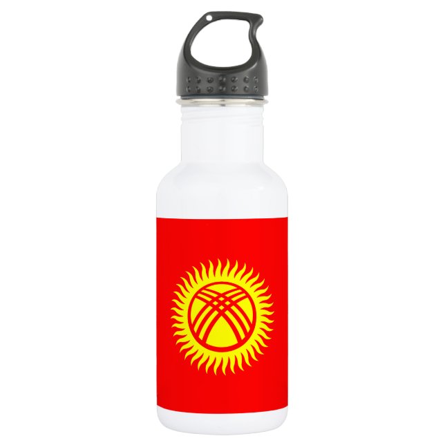 Bouteille D'eau Drapeau du Kirghizistan (Devant)