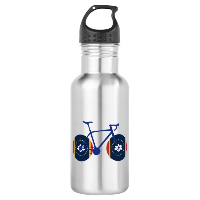 Bouteille D'eau Drapeau du Mississippi à vélo (Devant)