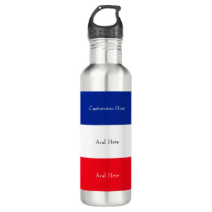 Bouteille D'eau Drapeau français Couleurs patriotiques Voyage inte