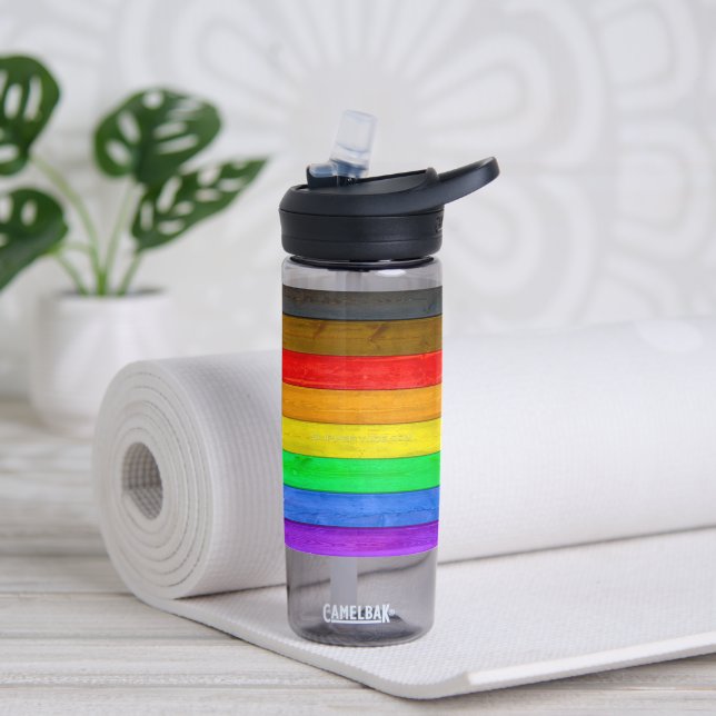 Bouteille D'eau Drapeau gay pride inclusif SlipperyJoe ru texturé (Yoga)