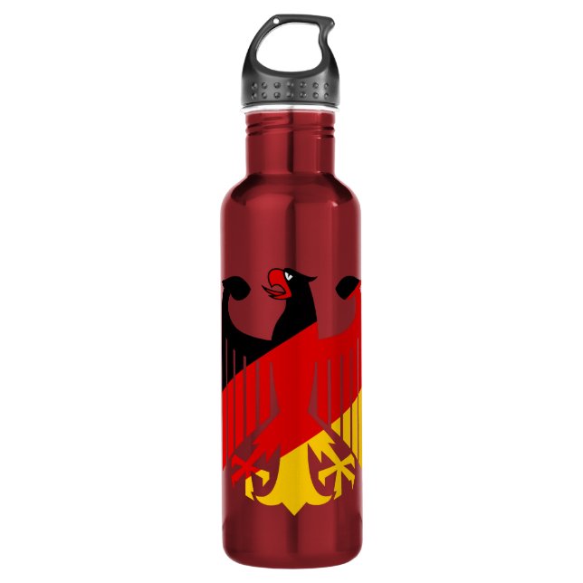 Bouteille D'eau Drapeau impérial allemand double aigle noir (Devant)
