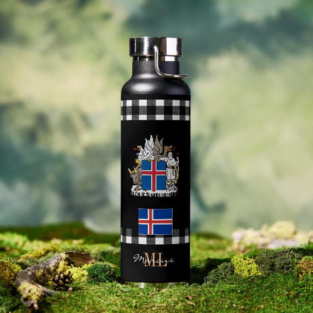 Bouteille D'eau Drapeau islandais Patriotique islandais Vacuum Iso (Extérieur)