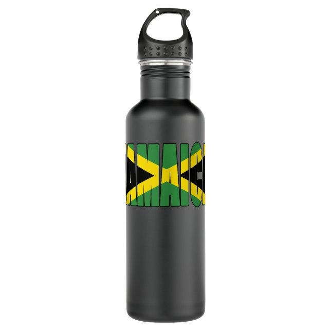 Bouteille D'eau Drapeau jamaïcain cadeau (Devant)