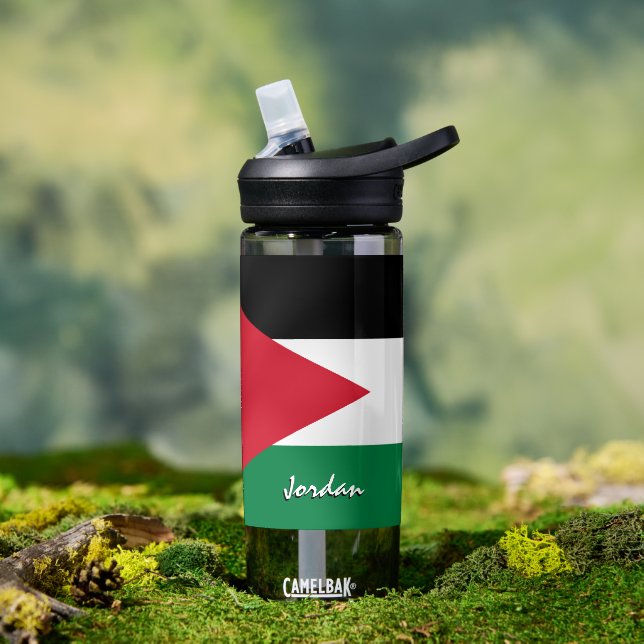 Bouteille D'eau Drapeau jordanien patriotique (Extérieur)