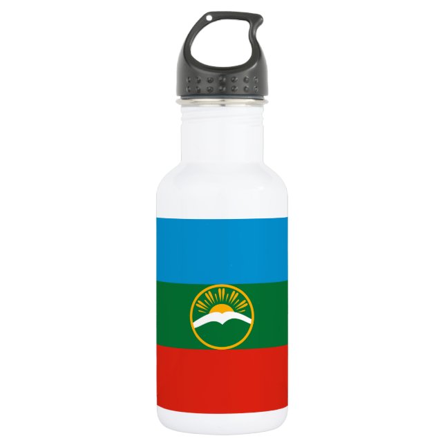 Bouteille D'eau Drapeau Karachay Cherkessia (Devant)