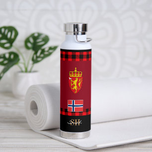 Bouteille D'eau Drapeau Norvégien Rustique Vacuum Isolé