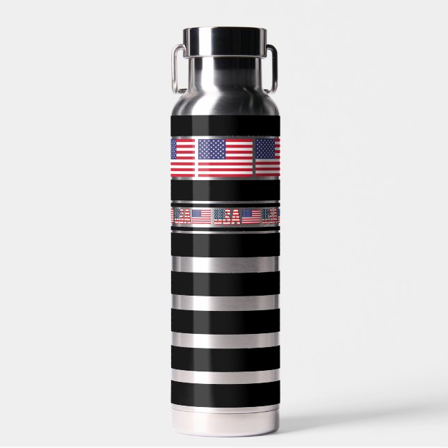 Bouteille D'eau Drapeau patriotique américain, États-Unis (Avant)