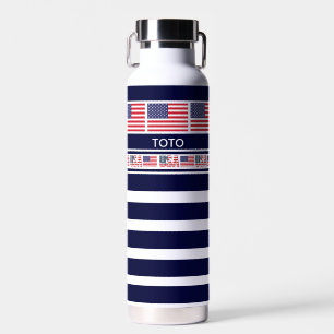 Bouteille D'eau Drapeau patriotique américain personnalisé, États-
