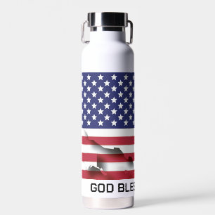 Bouteille D'eau Drapeau Patriotique DIEU BLESS AMERICA USA