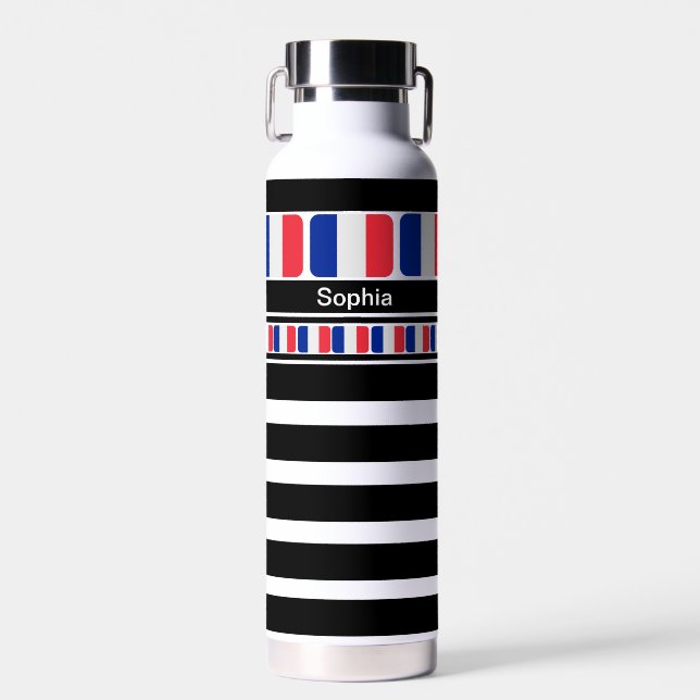 Bouteille D'eau Drapeau patriotique français personnalisé (Avant)