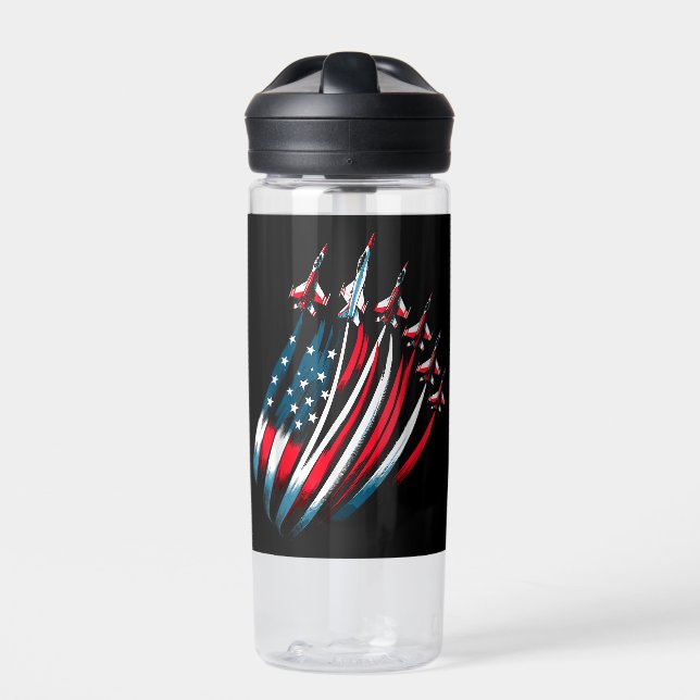 Bouteille D'eau Drapeau Patriotique USA Jets Boys 4 juillet (Extérieur)