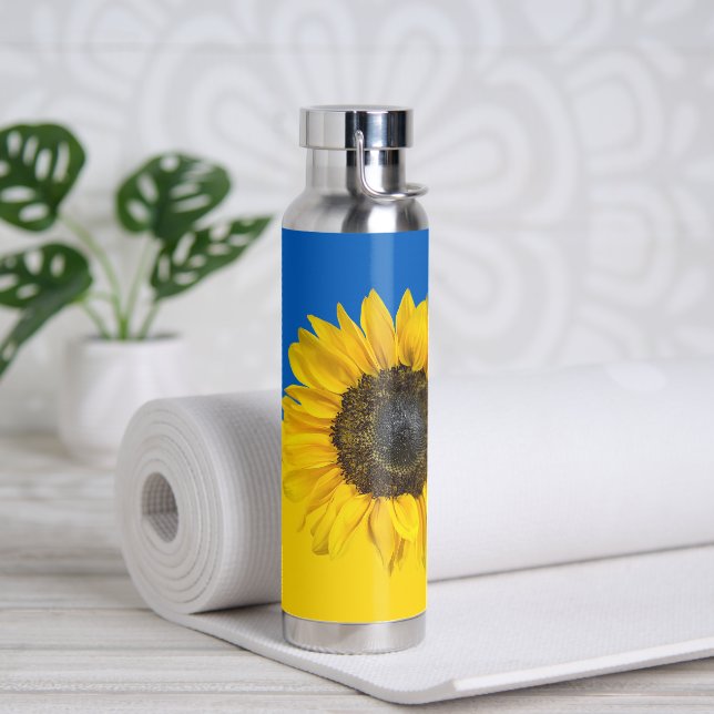 Bouteille D'eau Drapeau ukrainien et tournesol (Yoga)