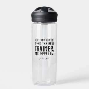 Bouteille D'eau Drôle Black Text Personal Trainer Dit