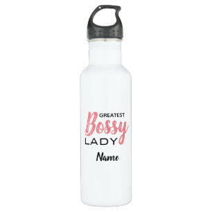 Bouteille D'eau Drôle Boss Lady Humour personnalisé Typographie