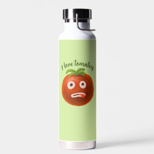 Bouteille D'eau Drôle Cartoon Tomato Green Vegetarian Vegetarian