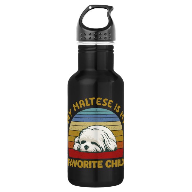 Bouteille D'eau Drôle chien maltais (Devant)