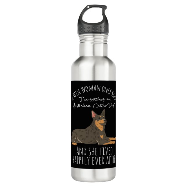 Bouteille D'eau Drôle citation de chien de bétail australien (Devant)