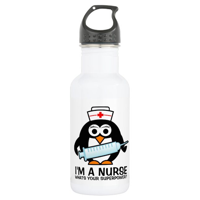 Bouteille d'eau drôle de soins avec l'infirmière (Devant)