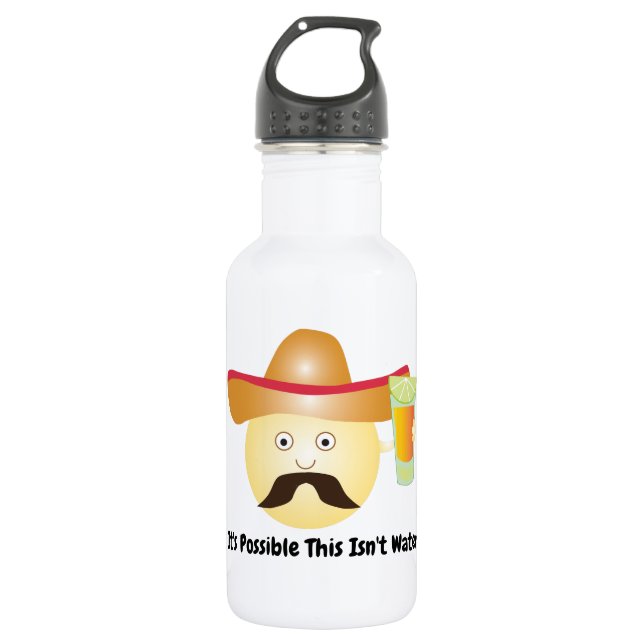 Bouteille d'eau drôle d'Emoji de tequila (Devant)
