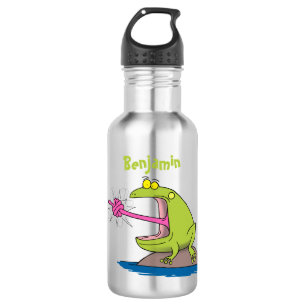 Bouteille D'eau Drôle dessin animé de grenouille et mouche