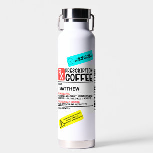 Bouteille D'eau Drôle Étiquette de café d'ordonnance personnalisée