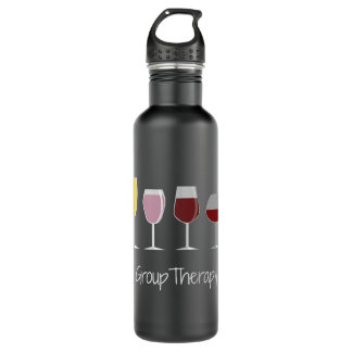 Bouteille D'eau Drôle Femmes Vin Idée Cadeau Tee - Groupe Thérapie