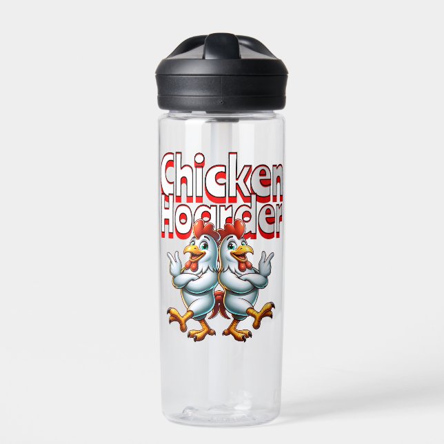 Bouteille D'eau Drôle Hoarder de poulet personnalisé (Extérieur)