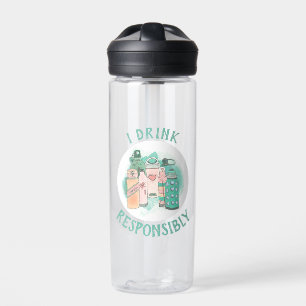 Bouteille D'eau Drôle Je Bois De Façon Responsable