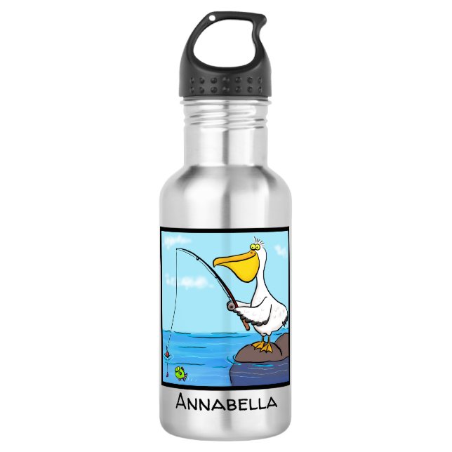 Bouteille D'eau Drôle pélican de pêche (Devant)
