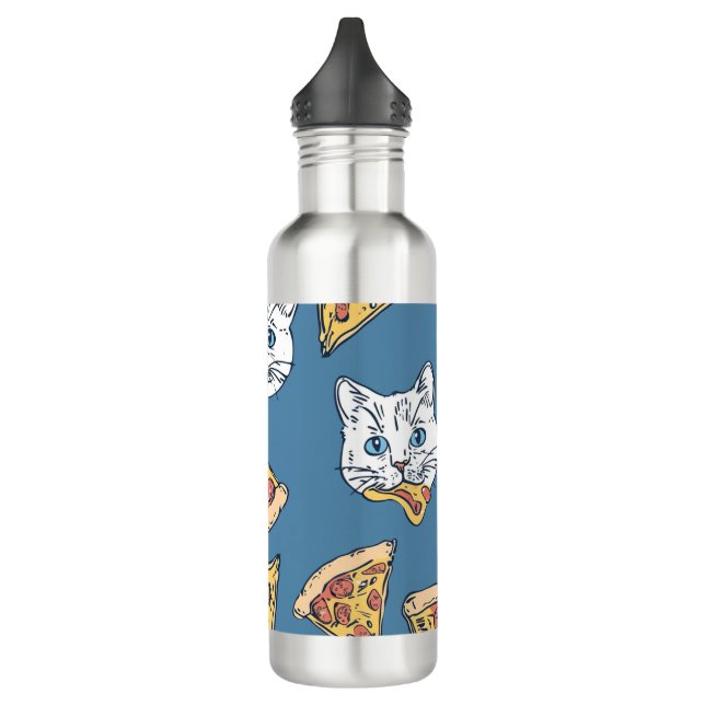 Bouteille D'eau Drôle Pizza Chat Motif Thermal Tumbler (Gauche)