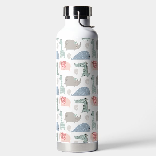 Bouteille D'eau Drôle Visage mignon Doodle Motif animal (Droite)