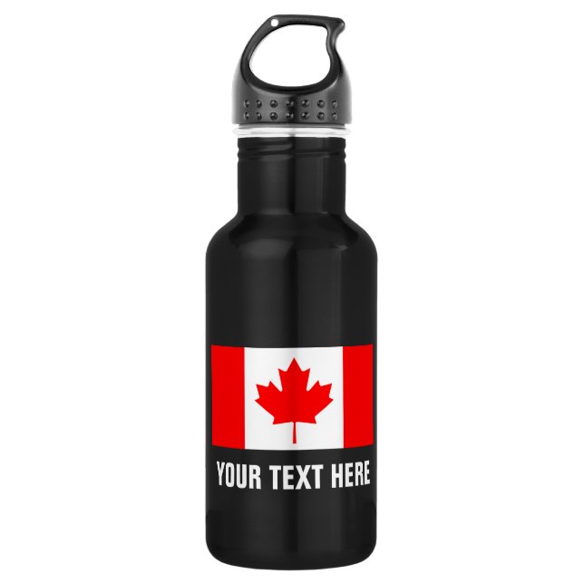 Bouteille d'eau du drapeau canadien personnalisée  (Devant)