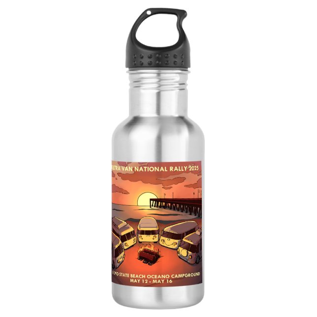 Bouteille d'eau du logo du Rallye national 2025 (Devant)