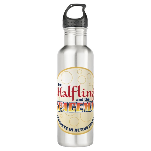 Bouteille d'eau du logo Halfland et Spaceman (Devant)