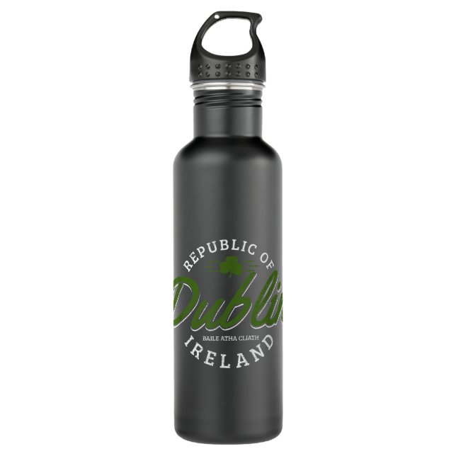Bouteille D'eau Dublin Irlande Shamrock St. Patricks Day Green Sou (Devant)