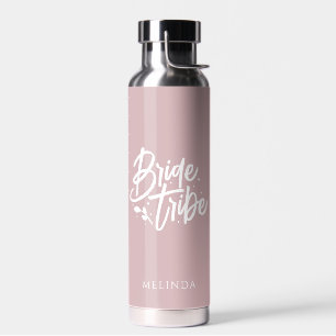 Bouteille D'eau Dusty Rose Calligraphie Mariée Tribe Bachelorette