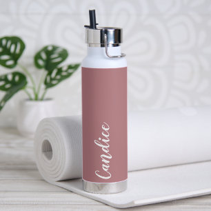 Bouteille D'eau Dusty Rose Mariage personnalisé Bridesmaid