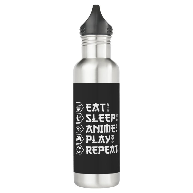 Bouteille D'eau Eat Sleep Anime Play Repeat Otaku Anime Lifestyle (Gauche)