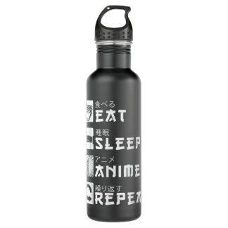 Bouteille D'eau Eat Sleep Anime Repeat Japanese Manga Lover Cospla