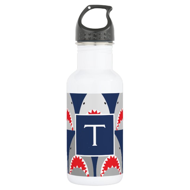 Bouteille D'eau Eau en acier inoxydable Motif requin (Devant)