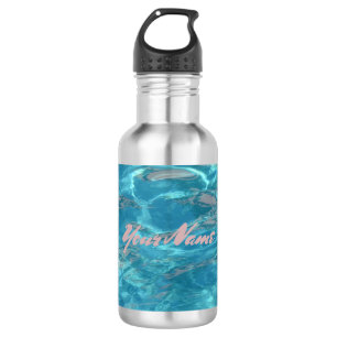 Bouteille D'eau Eau ondulante bleue tropicale personnalisée