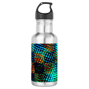 Bouteille D'eau Échecs bleus, égratignure verdâtre, fausse tache r